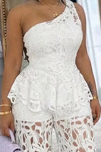 Women's Lace Off Shoulder Party Top Or Openwork Lace Trousers