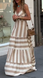 Women's Suspender Striped Casual Dress
