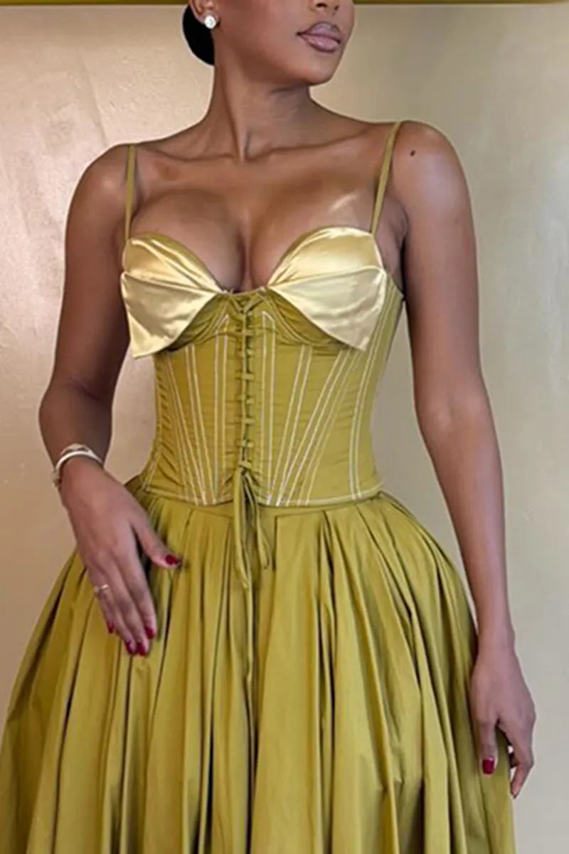 Women's Elegant Thin Strap Slim Vest or A Line Skirt