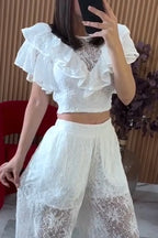 Women's Lace Flounce Top or Jogger Pants
