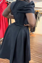 Women V-neck Waist Cinched Solid Color Elegant Temperament Maxi Dresses