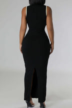 Women's Color Block Slim Fit Long Party Dress