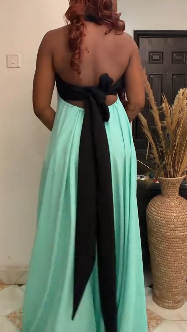 Women Cross-Neck Sleeveless Elegant Casual Dress