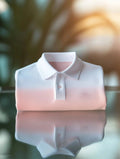 Men's Classic Business Logo Button Short Sleeve Polo Shirt