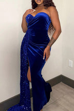 Women's Party Off Shoulder Sequin Maxi Dress