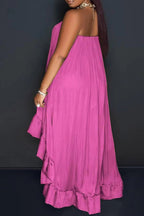 Women's Party Dress Strapless With Asymmetrical Hem