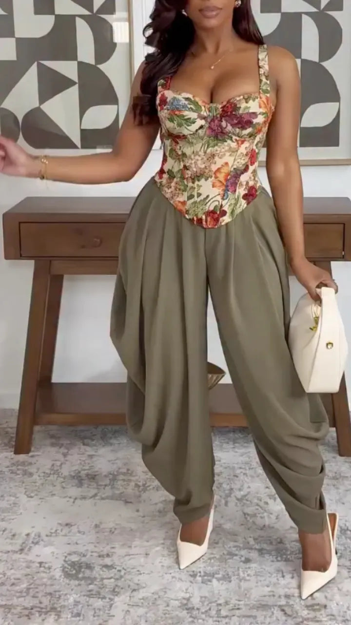 Women's Tank Top + Wide-leg Pants Casual Set