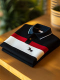 Men's Business Casual Logo Button Short Sleeve Polo Shirt