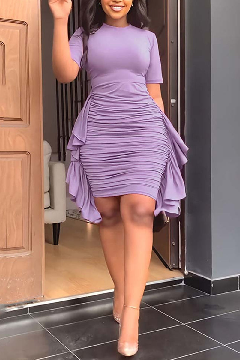 Women's Party Dress Ruffled Bodycon Dress