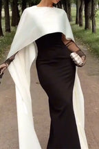 Women Elegant Camisole Slim Fit Dress+ Shawl Elegant Temperament Dinner Style Set