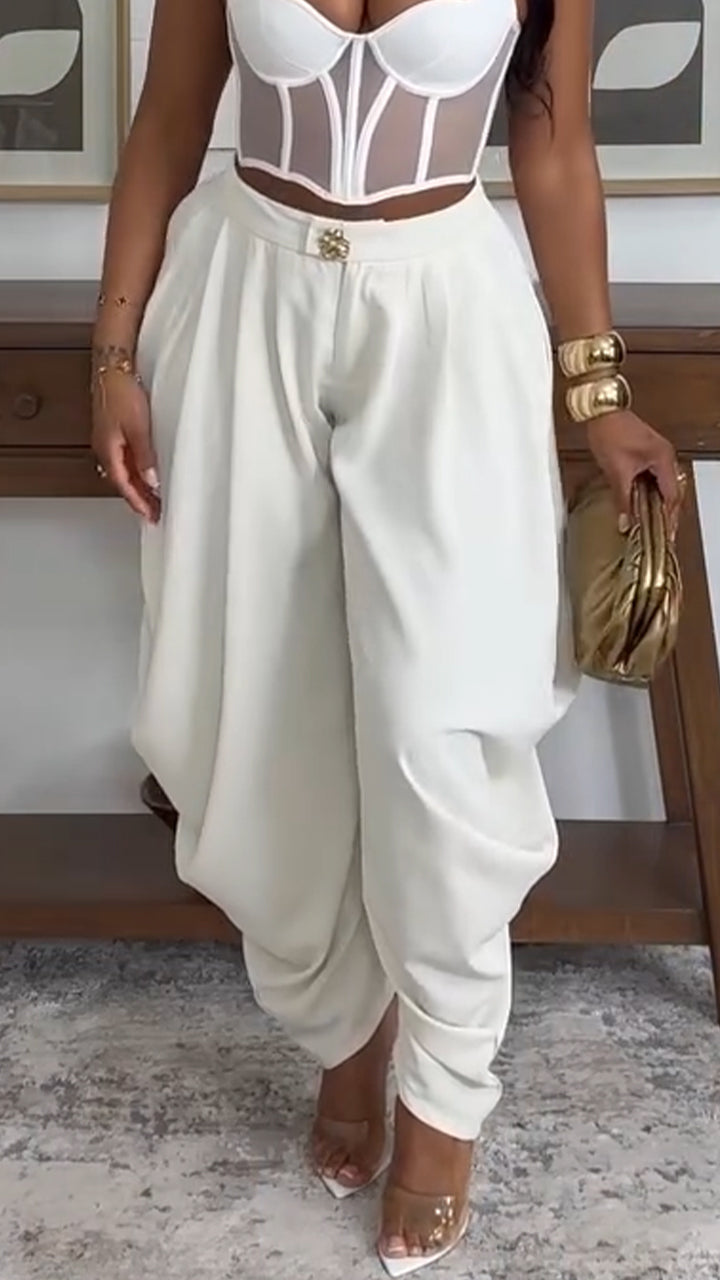 Women Suspender Fishbone Top+ Pants Sexy Casual Suit