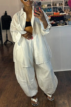 Women's Casual Oversized Shirt Or Voluminous Pants