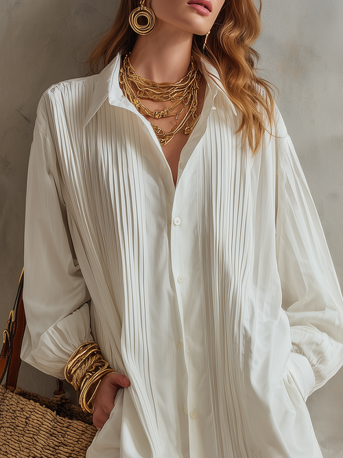 Ivory Casual Shirt Dress