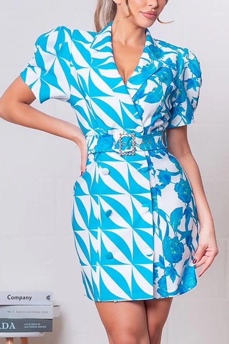 Women's Hawaiian Print V-Neck Wrap Dress