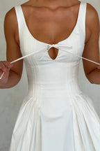 Women's Elegant Pleated Hem Cami Dress