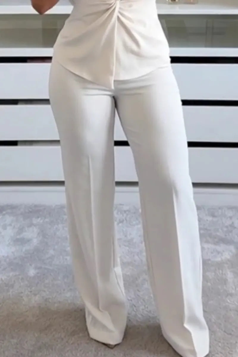 Women's Twisted Short Sleeve Top Or Wide Leg Pants