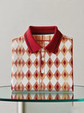 Men's Business Casual Logo Button Short Sleeve Polo Shirt