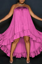 Women's Party Dress Strapless With Asymmetrical Hem