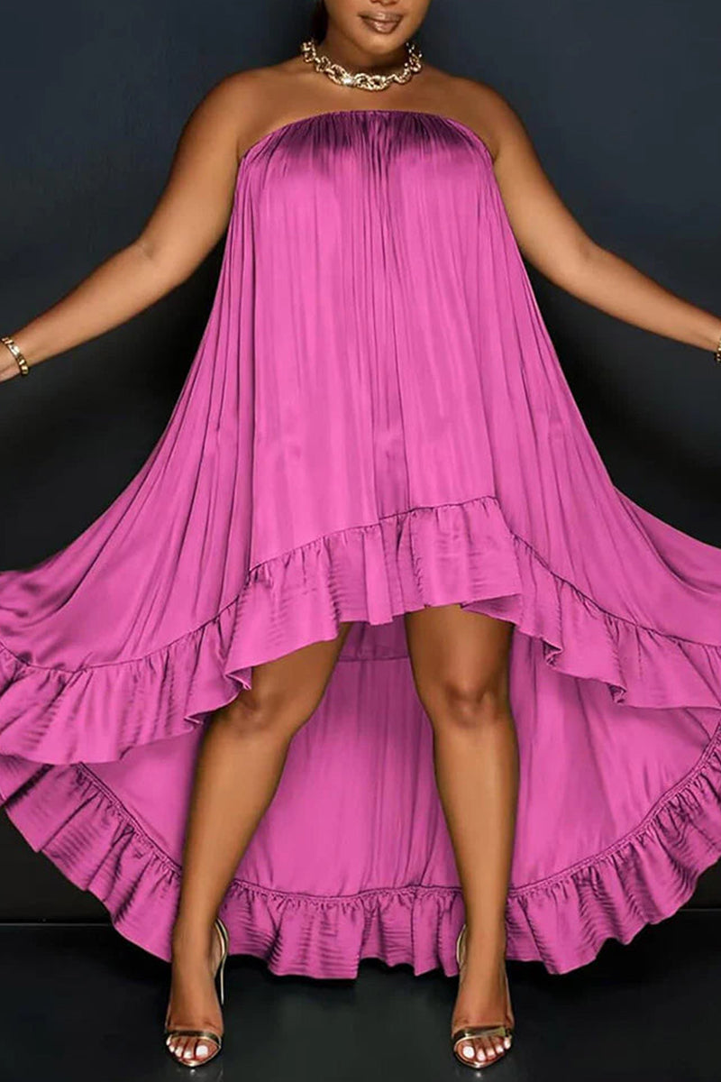 Women's Party Dress Strapless With Asymmetrical Hem