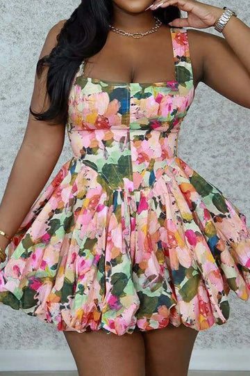 Women's Vacation Style Printed Short Dress