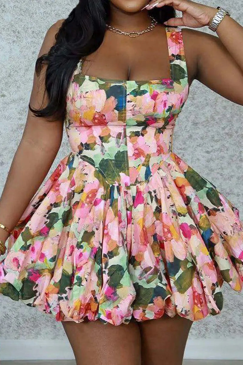 Women's Vacation Style Printed Short Dress