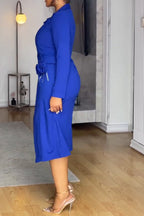 Women's Elegant Cami Dress + 3D-Floral Lapel Long Blazer Set