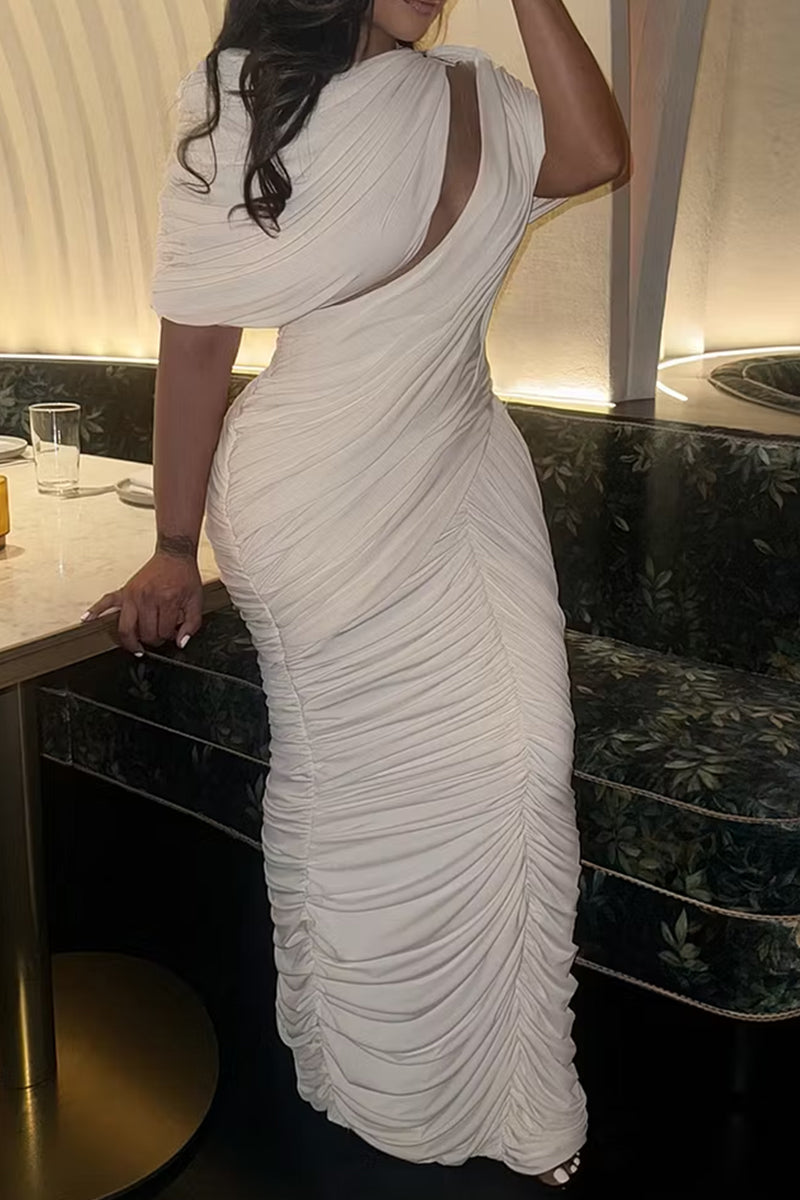 Women's Cutout Ruched Long Bodycon Dress
