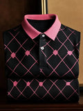Men's Classic Business Logo Button Short Sleeve Polo Shirt