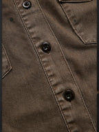 Vintage Washed Taupe Western Slim Fit Button-Down Shirt