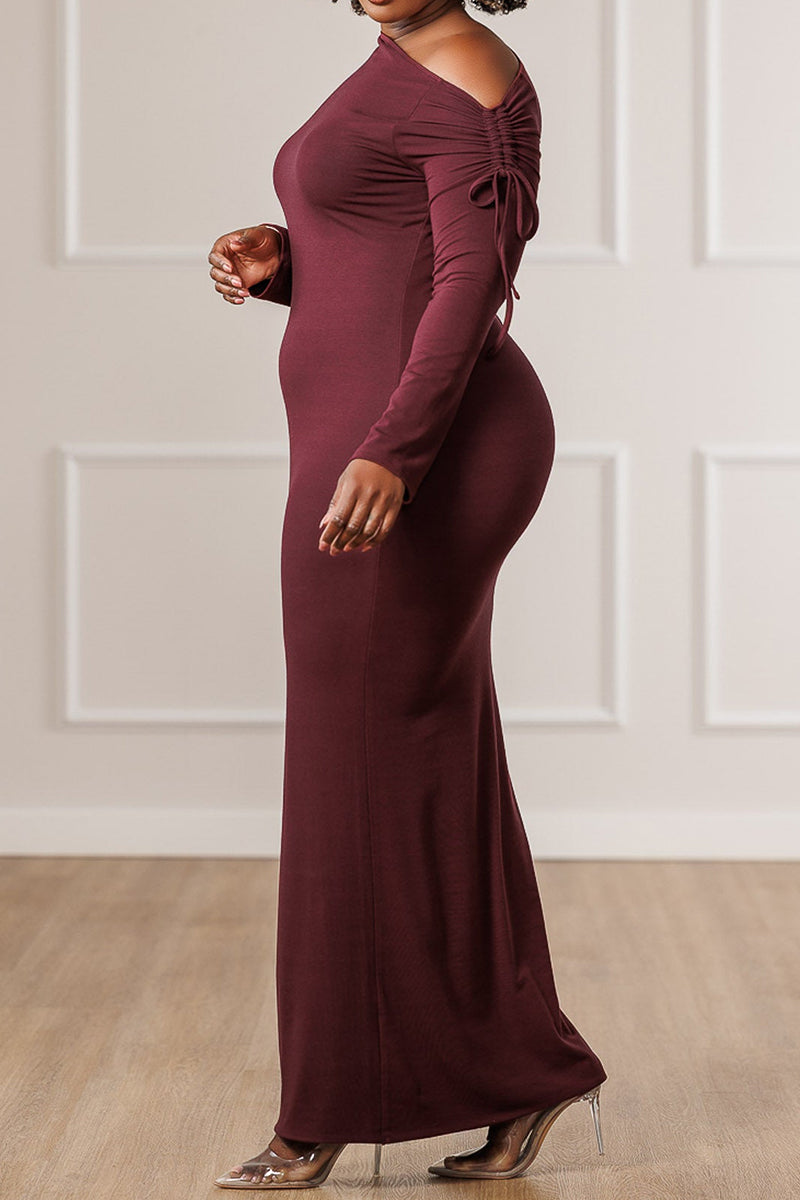 Women's Long Off Shoulder Bodycon Party Dress