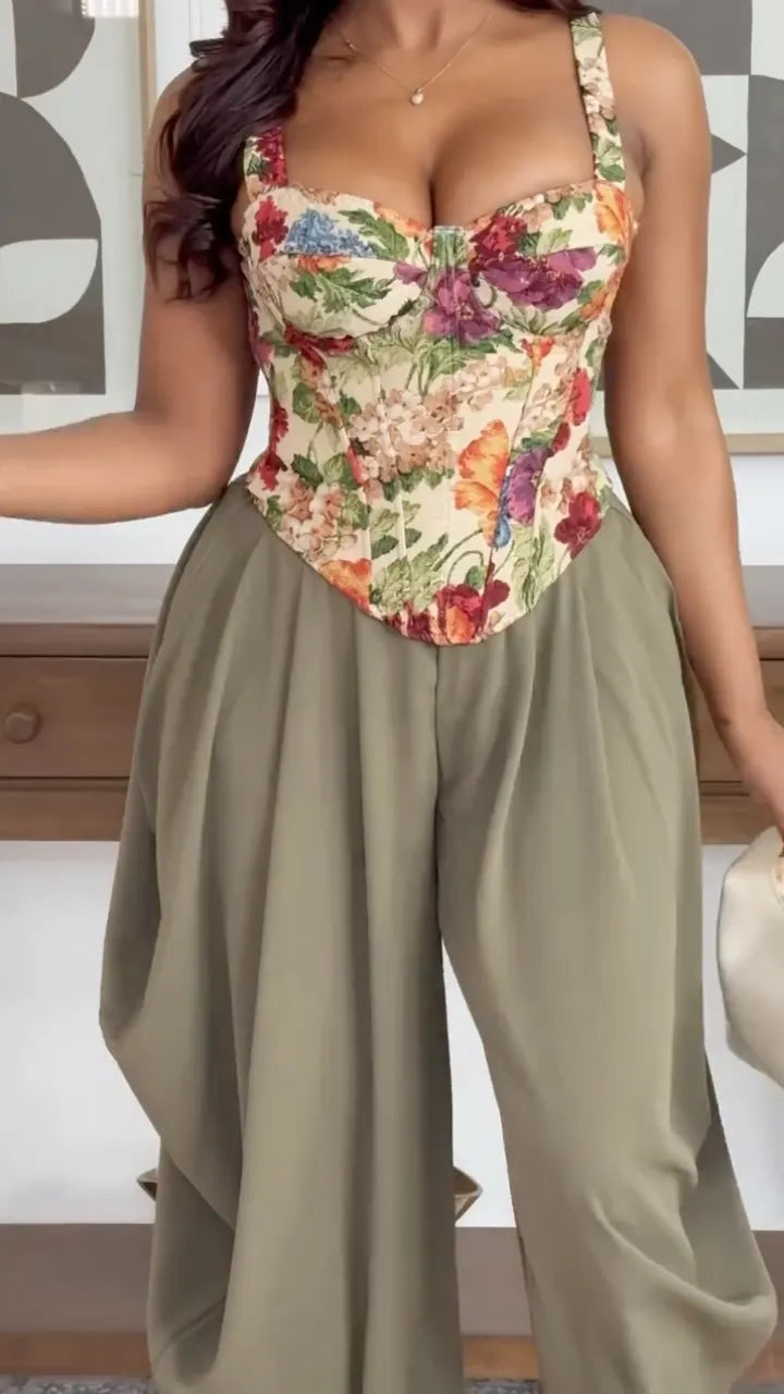 Women's Tank Top + Wide-leg Pants Casual Set