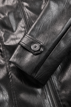 Women's Vintage Stand Collar Faux Leather Jacket