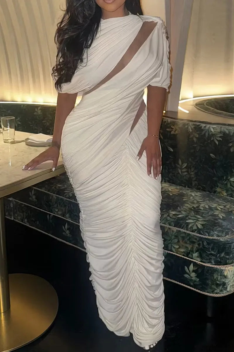 Women's Cutout Ruched Long Bodycon Dress