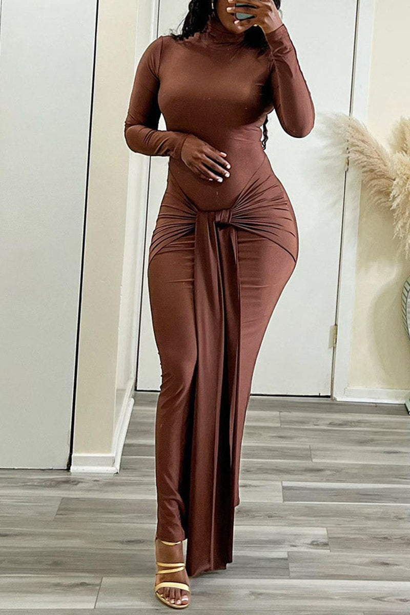 Women's Lace Up Maxi Party Dress