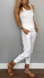 Women's Round Neck Sleeveless Casual Suit