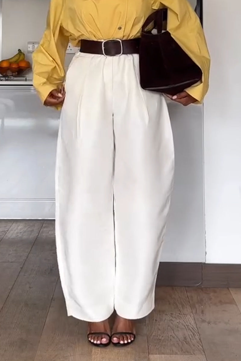 Women Collar Style Casual Jacket or Wide Leg Pants