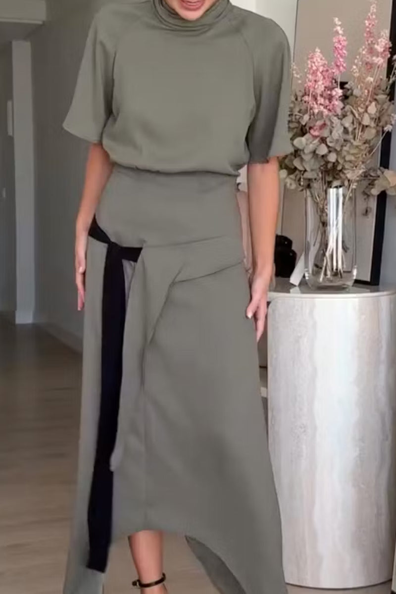 Women's Color Block Long Commuter Dress