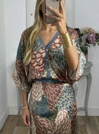 Elegant V-Neck-Two-Piece Dress