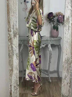 Elegant V-Neck-Two-Piece Dress