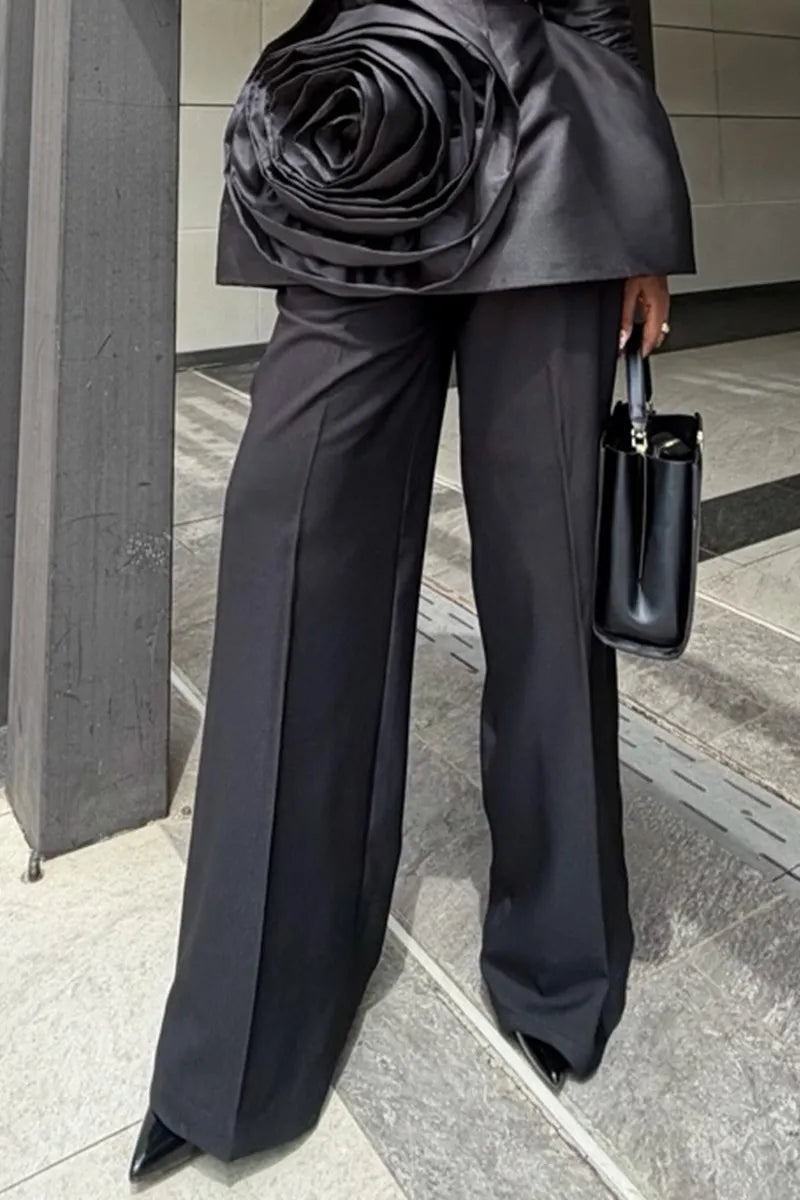 Women's Elegant 3D-Floral Trim Top or Pants