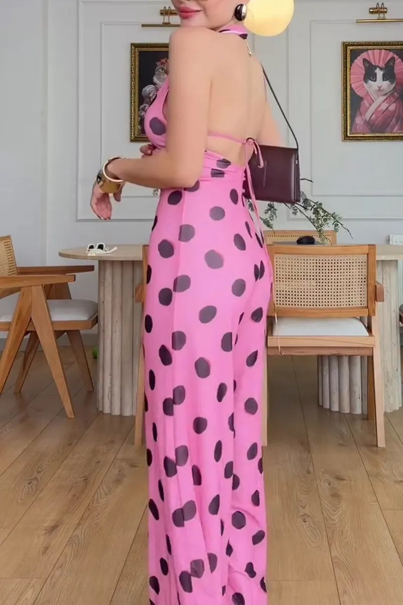 Women's Summer Bestseller Resort Polka-Dot Jumpsuit