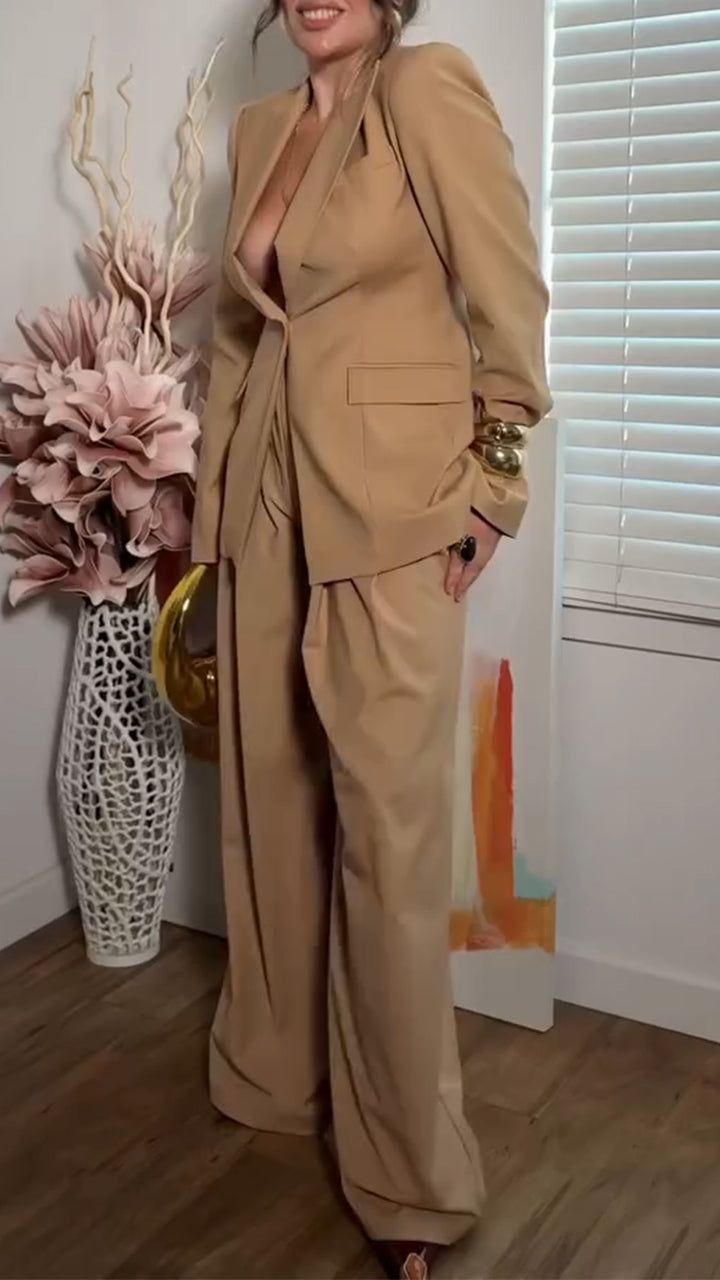 Women Collar Jacket+ Pants Temperament Commuting Suit