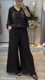 Women's Lapel Mid-length Sleeve Sequined Casual Suit