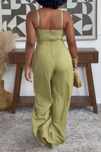 Women's Elegant Waist Defined Cami Wide Leg Jumpsuit
