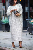 Women's Fashion Sparkling Sequin Loose Maxi Dress