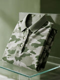 Men's Business Casual Camouflage Button Short Sleeve Polo Shirt