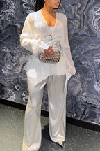 Women's Casual Tie Waist Blouse or Pants