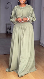 Women Round Neck Solid Color Elegant Casual Suit
