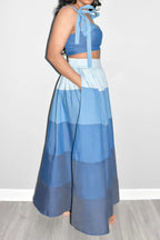 Women's Sweetheart Neckline Crop Top with Bow Straps or Ombre Tiered Skirt