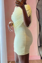 Women's Round Neck Solid Color Elegant Temperament Hip Hugging Dress